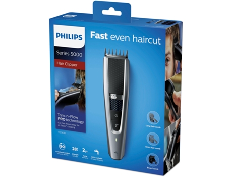 Cortapelos lavable Philips serie 5000 con tecnología Trim-N-Flow Pro