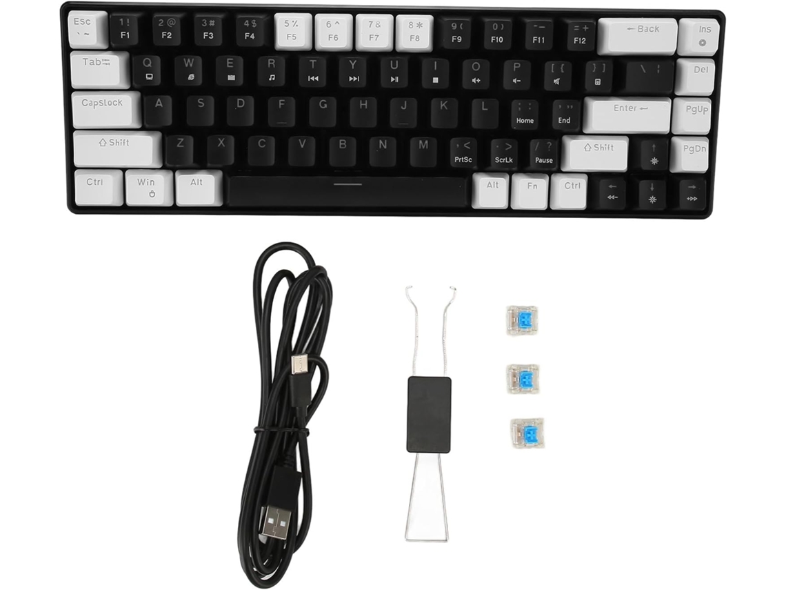 Teclado Mecánico De 68 Teclas Con Retroiluminación Rgb Retro, Ideal Para Juegos, Oficina, Hogar E Internet.