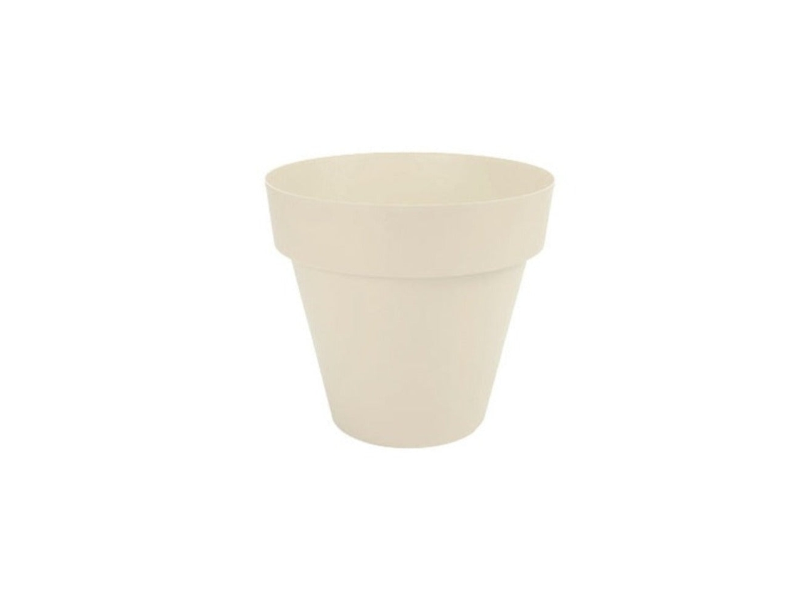 PLASTIKEN TES - Maceta Redonda Clásica Diámetro 18 cm Capacidad 25L Ecru