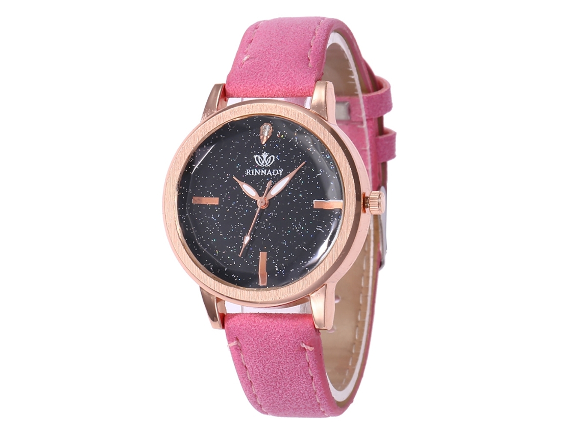 Reloj De Pulsera Redondo Analógico De Cuarzo Rosa Para Mujer - Regalo