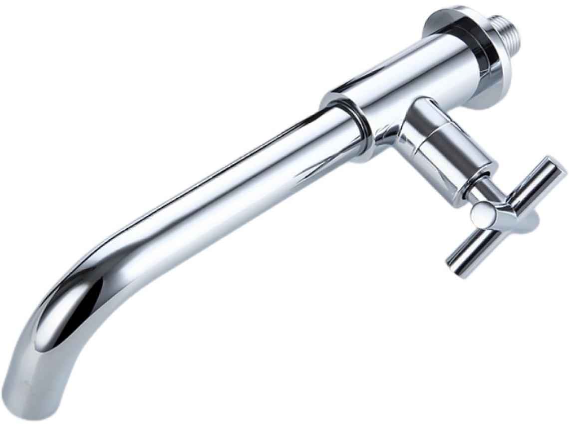 Grifo de cocina de pared Eifson Faucet, apertura a la derecha, plateado