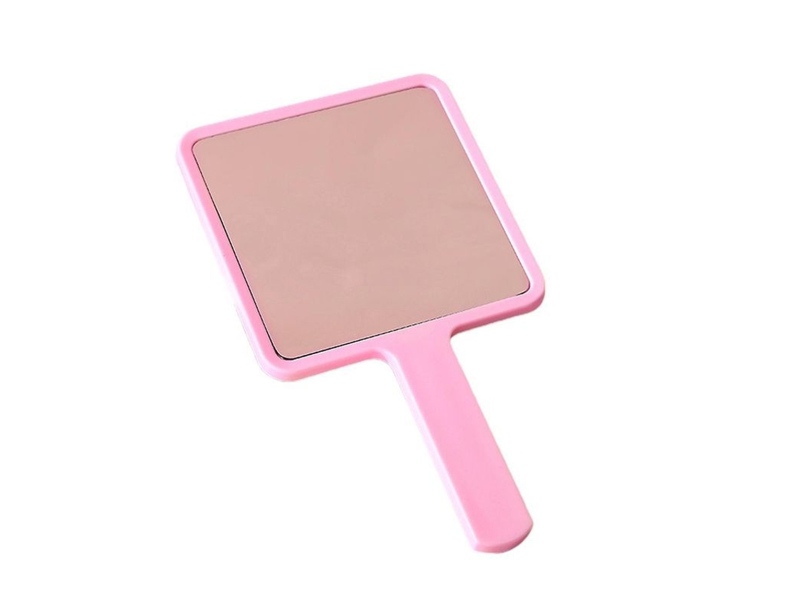 Espejo De Maquillaje Cuadrado Portátil Con Mango Antivuelco Para Peluquerías Y Tocadores.