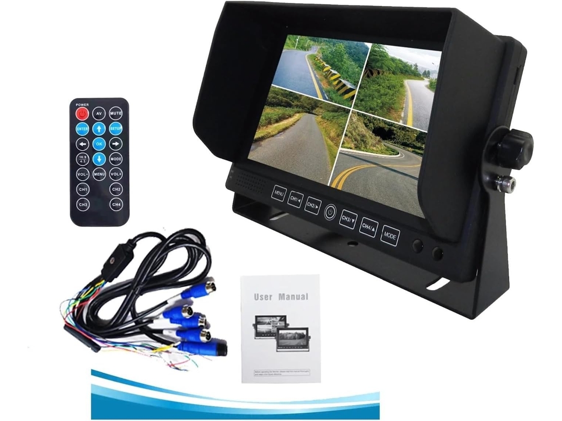 Para Vehículos Recreativos/remolques/camiones/caravanas De Quinta Rueda/embarcaciones. Dvr Con Pantalla Ips Dividido En