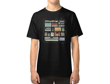 Camiseta ROCKINSTONE Electronic Musician Synthesizer And Drum Machine Algodón para Hombre (3XL)