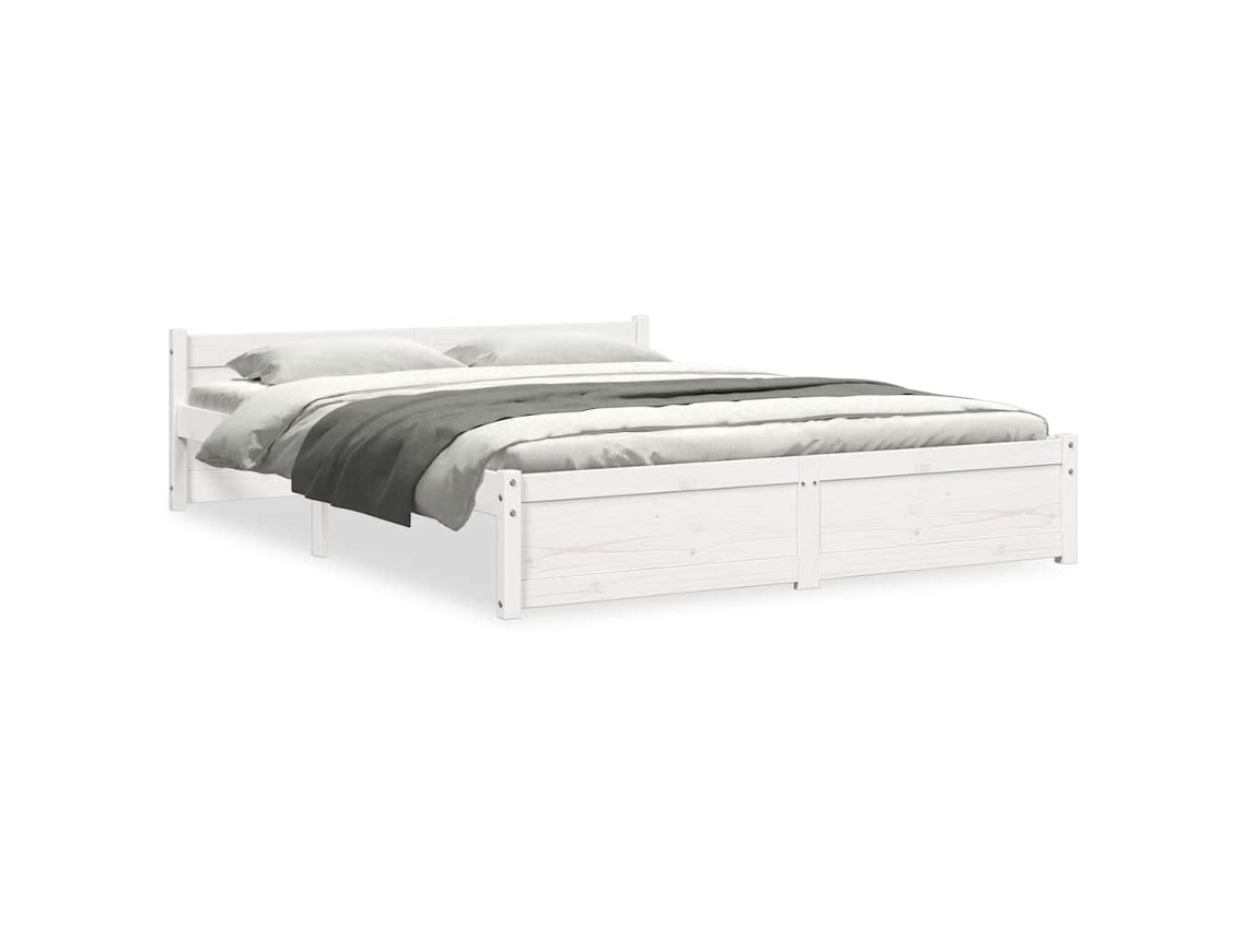 Maison Exclusive - Estructura De Cama Sin Colchón Madera Maciza Blanco 140x200 Cm