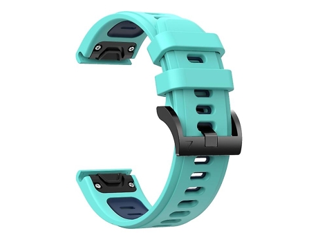 Correa Para Garmin Fenix 3 26 Mm Correa De Reloj De Silicona Deportiva De Dos Colores Verde Menta - Azul VENISYMLIS