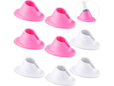 Portaesmaltes de uñas (8 piezas, 4 blancos 4 rosas)