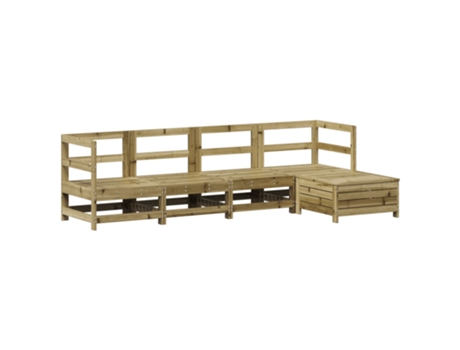 Conjunto 5 de sofás de jardín VIDAXL madera de pino impregnada