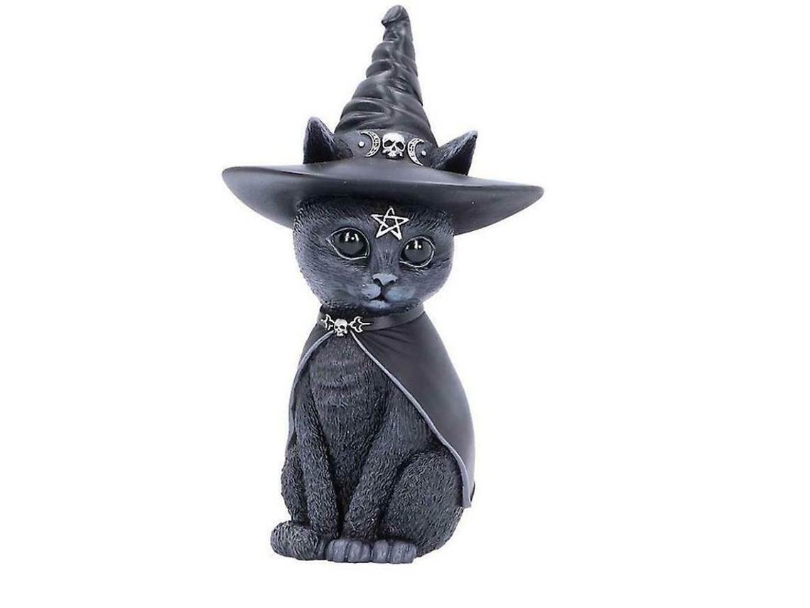 Figura De Gato Oculta Con Sombrero De Bruja Negro, Decorativa Guazhuni, 10,5 Cm