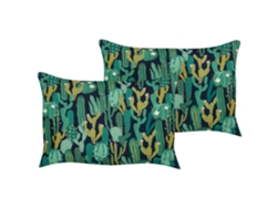 Conjunto de 2 cojines BELIANI Bussana de Poliéster Verde 40x60x10