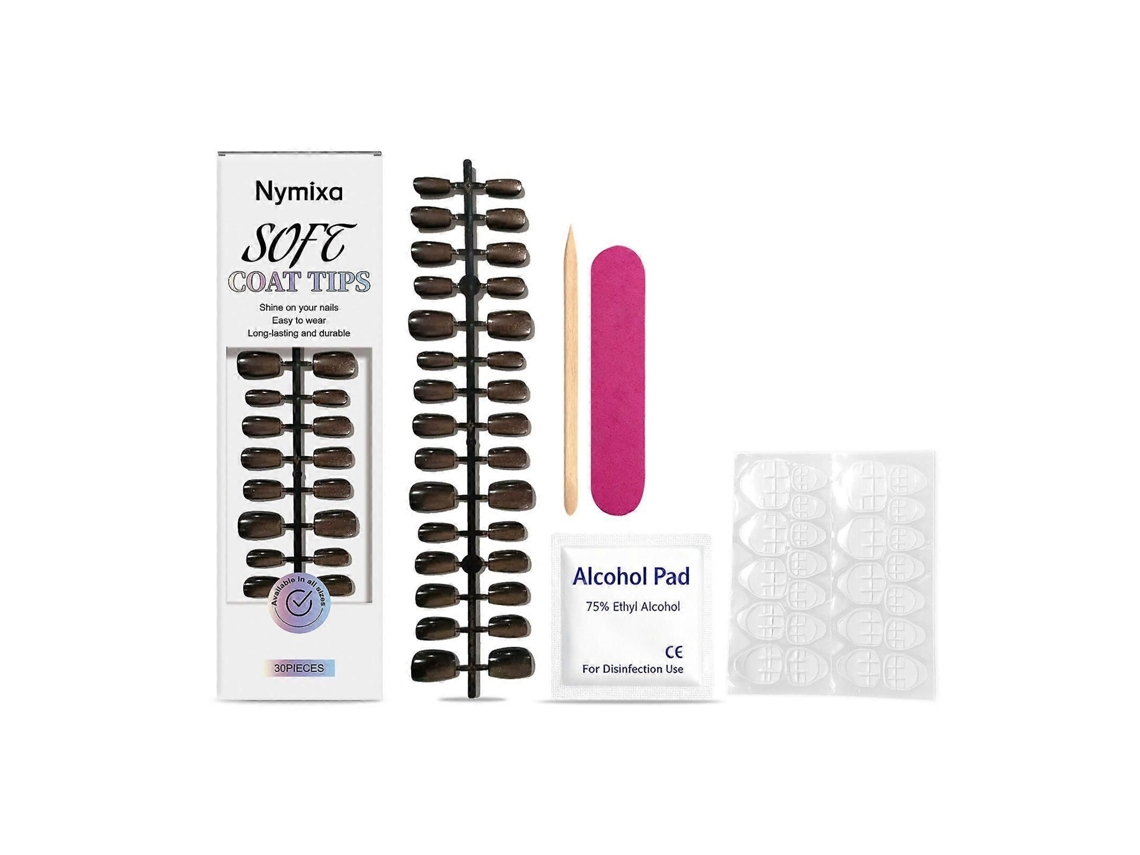 Pegatinas de uñas de gel semicuradas, 30 unidades. Pegatinas de uñas de gel resistentes al agua, se secan con luz solar o lámpara UV/LED, duran hasta 2 años. GOKOCO