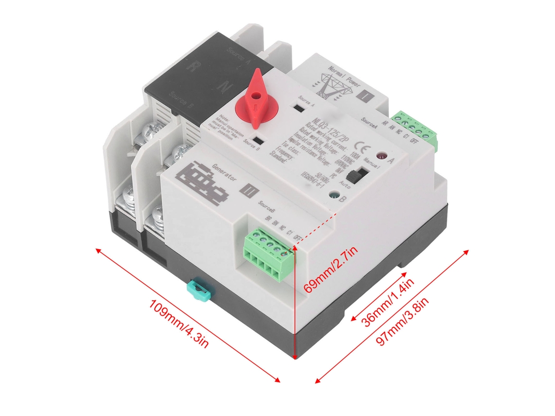 2026dz-interruptor De Transferencia Automática De Doble Potencia 100a Respuesta En Milisegundos Para Continuidad Ac110v
