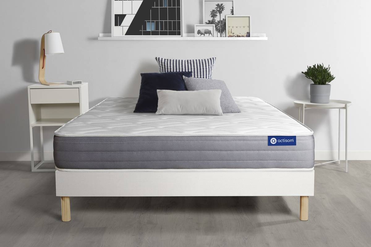 Conjunto de Somier Blanco + Colchón ACTISOM Actilatex Dream (135x200 cm - Látex)