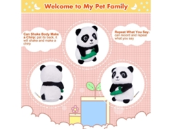 Peluche Interactivo De Un Panda Parlante Que Repite Lo Que Dices, De Aproximadamente 16 Cm.