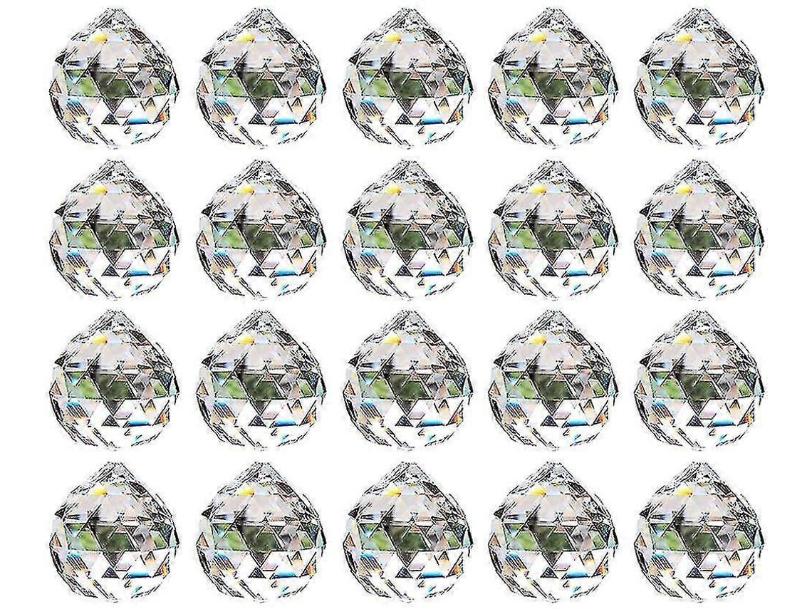 Prisma de bola de cristal transparente de 20 mm - 20 piezas para lámparas colgantes de techo
