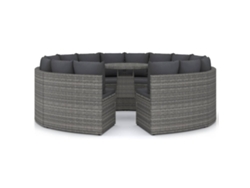 Maison Exclusive - Set De Sofás De Jardín 9 Piezas Y Cojines Ratán Sintético Gris