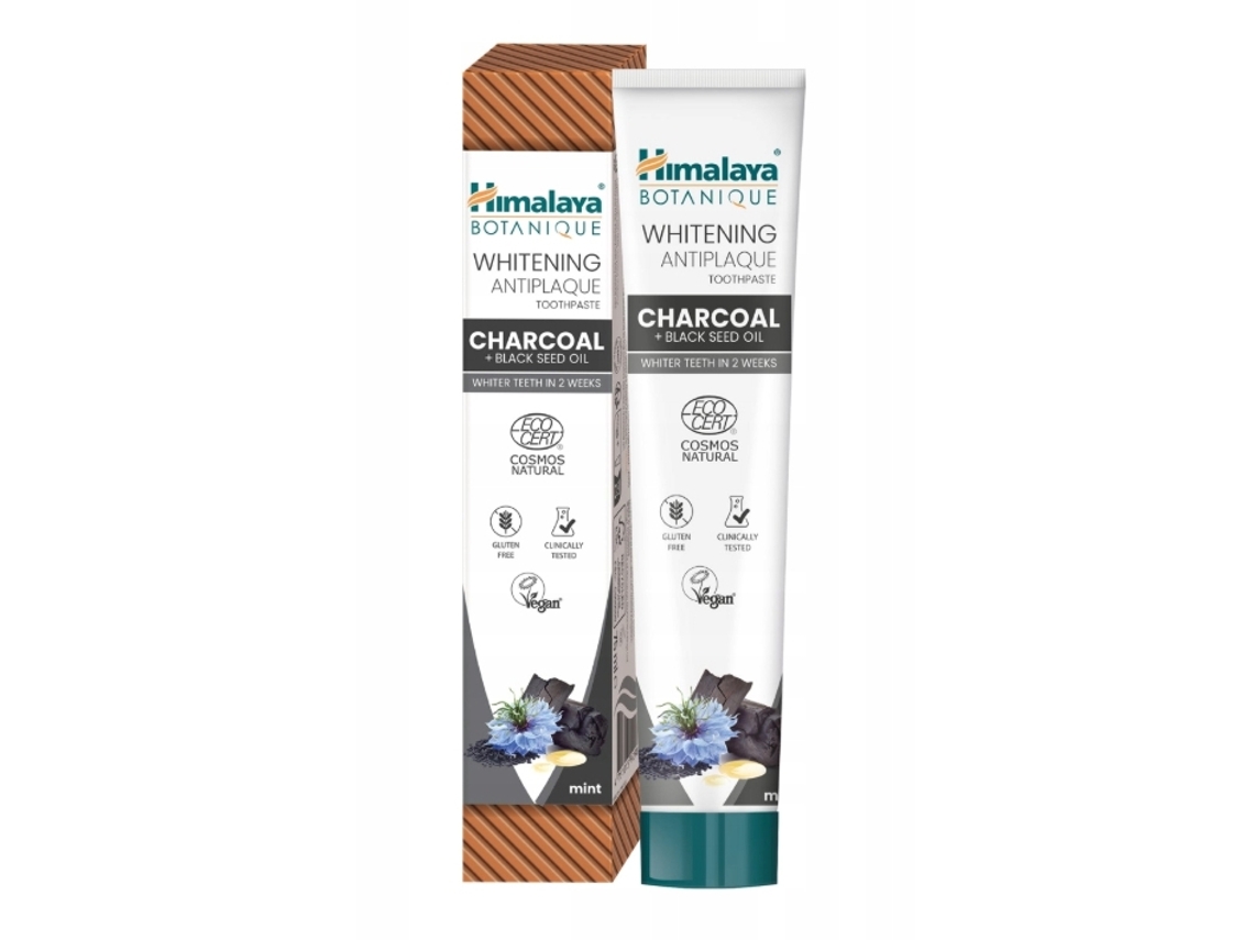 Pasta dental con aceite de semilla negra y carbón Botanique para el control de la placa, 75 ml Himalaya