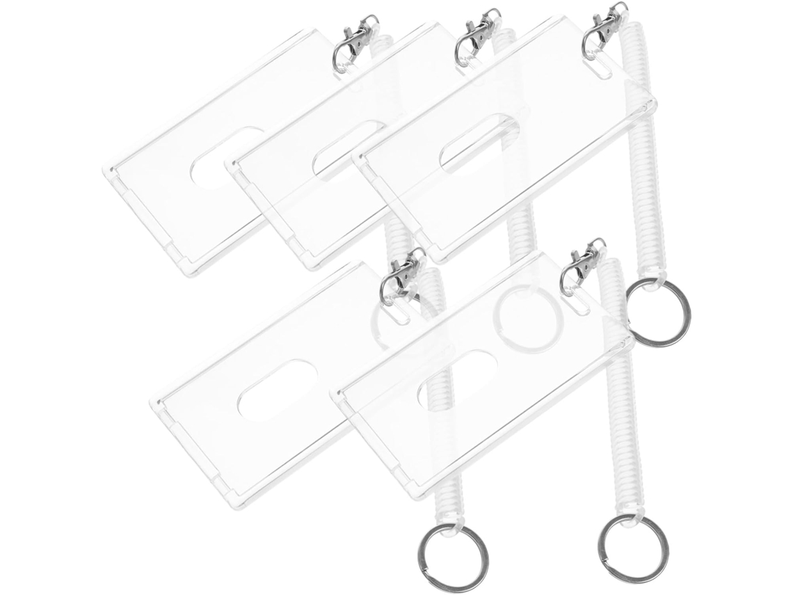 Juego De 5 Portatarjetas Transparentes Con Correa Para La Muñeca, Reutilizables Y De Protección.