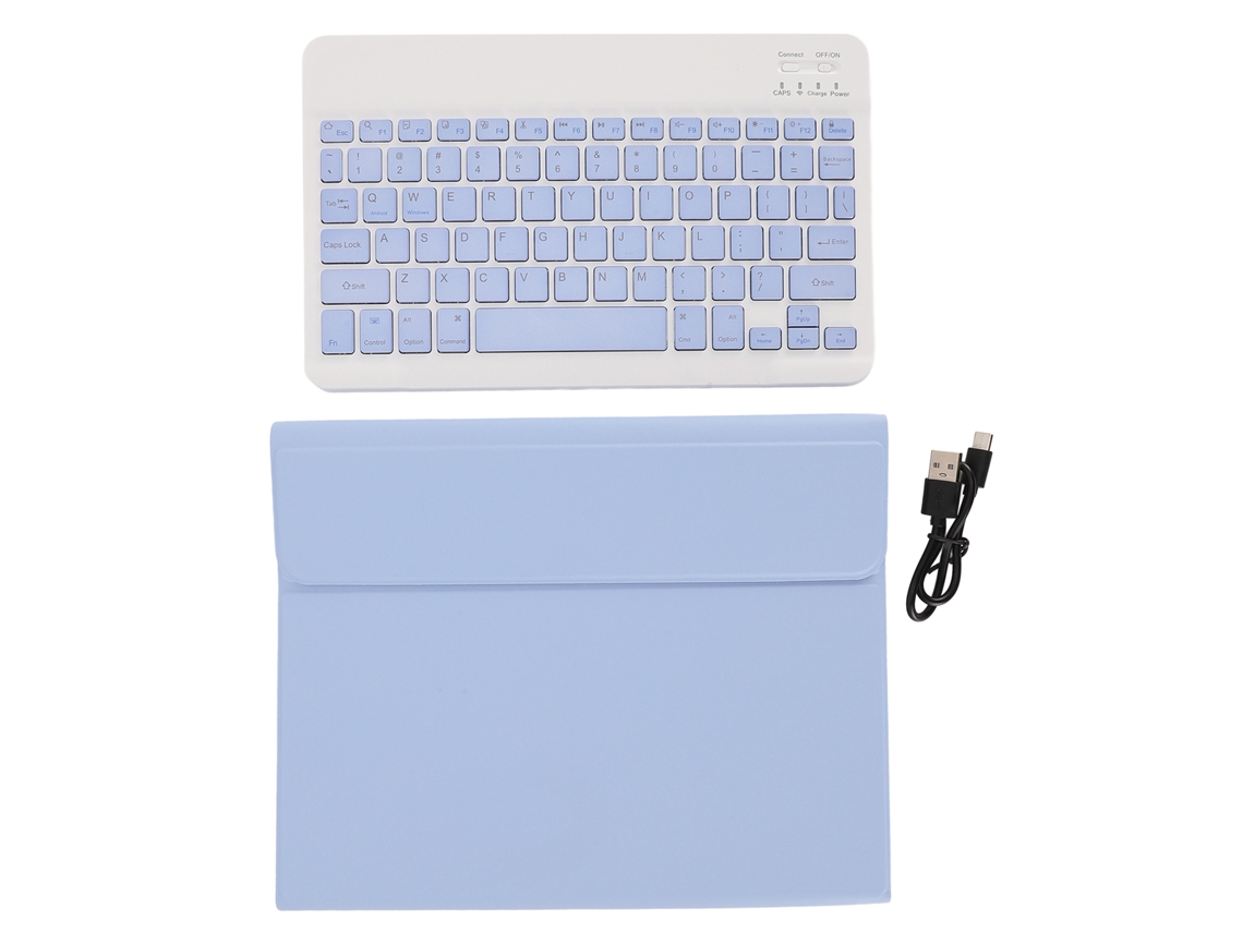 Capa Protetora De Couro Pu Para Tablet Ios Pro 11 2024 M4 Com Teclado Sem Fio Bt 150mah Roxo