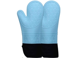2026da-guantes De Horno De Silicona Resistentes Al Calor, Largos 37 Cm, Antideslizantes, Lavables, Azul, 1 Par