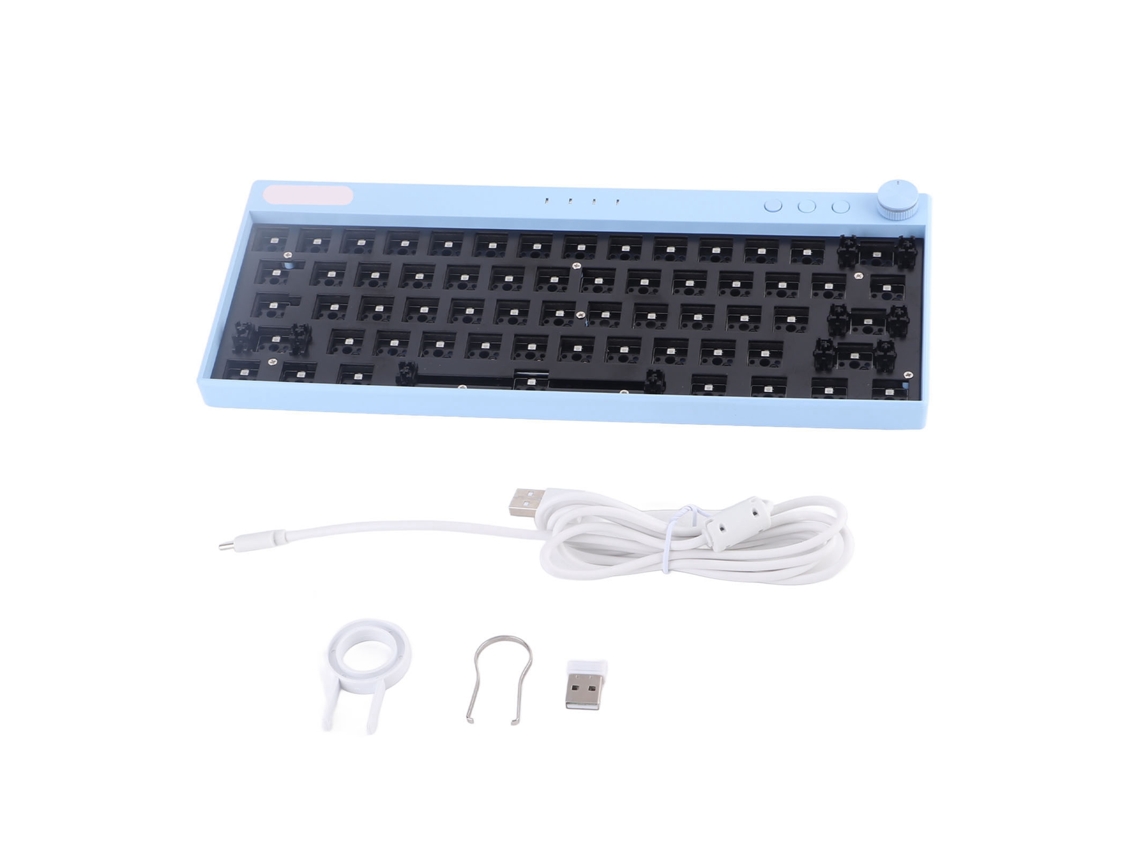 Kit Diy De Teclado Mecânico 61 Teclas Hot Swap Rgb Aro De Retroiluminação Personalizado Para Gamer Azul