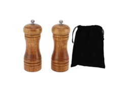 Molinillo de pimienta de madera ajustable (2 unidades) | Sin marca