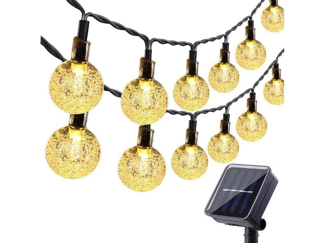 Fios de Luz Solar Ao Ar Livre Bolas de Cristal Solar de 50 Led e 7 M À Prova D'Água para Festas de Natal no Jardim GERTIZ