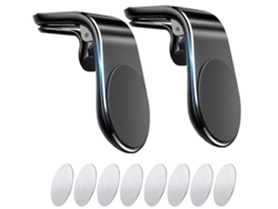 Soporte Para Coche Con Toma De Corriente Para Apple, Huawei, Samsung, Xiaomi Y Iphone Yizhood Magnético Negro (2 Unidades)