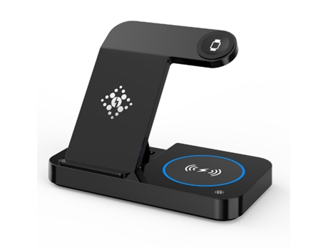 Cargador inalámbrico plegable, estación de carga inalámbrica 4 en 1, negro CHRONUS