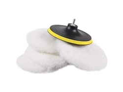 5 Discos Esponja Lana 180mm Para Pulidora Con Base Y Adaptador M14 Tpi Para Coches Vidrio Piedra Cerámica