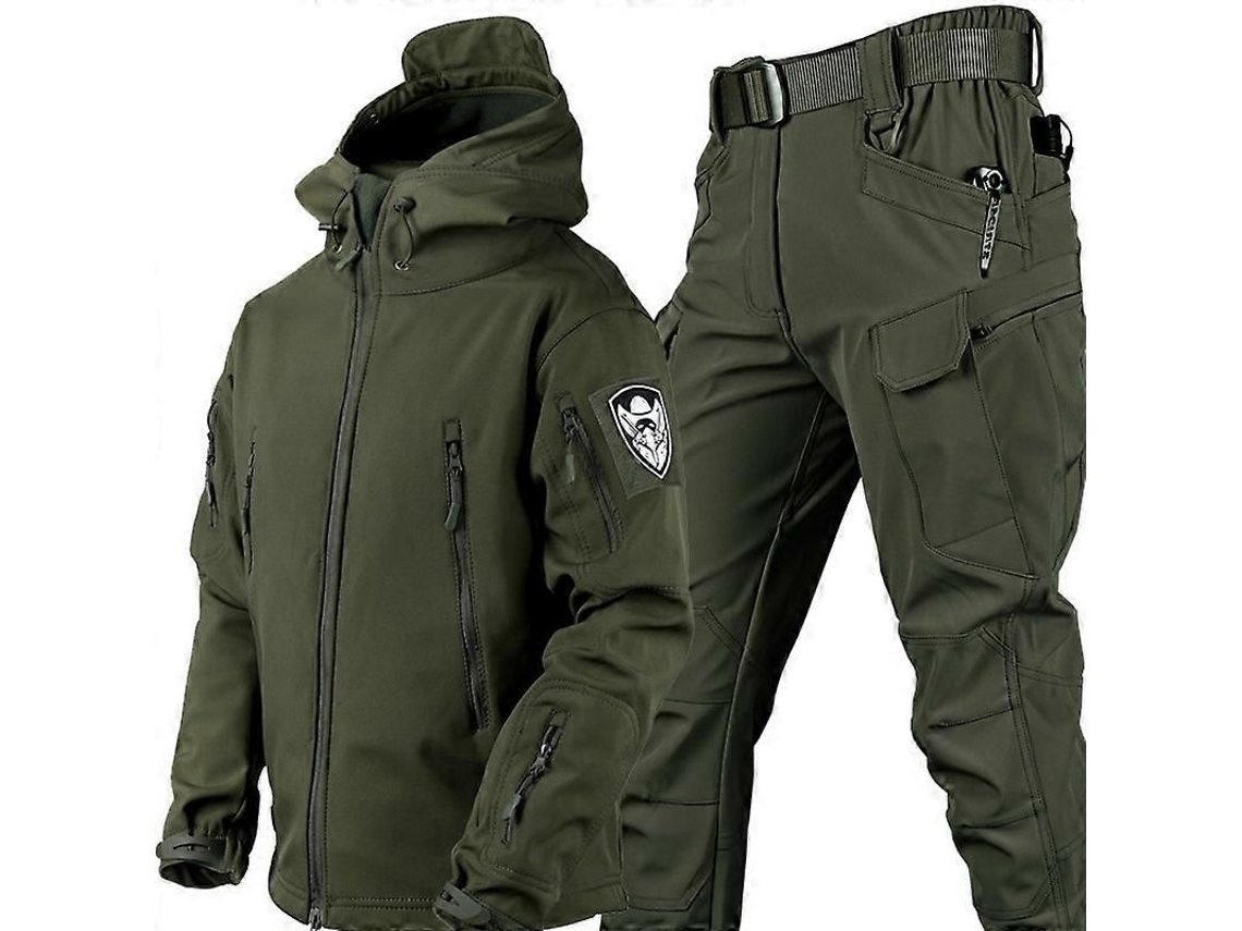 Conjunto De Chaqueta Y Pantalón De Camuflaje Para Hombre, Impermeable, Táctico De Invierno.