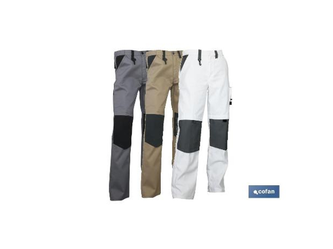 Pantalon trabajo lenoir 280gms/m beis-negro t-46