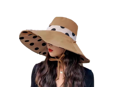 Sombrero De Pescador Sombrero Para El Sol - Lunares Ala Doble Cara - Caqui Sombrero De Pescador Sombrero Para El Sol - Lunares Ala Doble Cara - Caq...