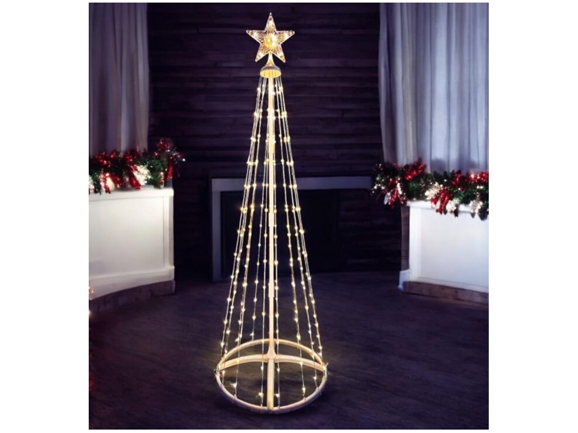 Luces LED Árbol de Navidad con Estrella 1.8M 266 LED Luz Impermeable 8 Modos 220-240V COSHANO