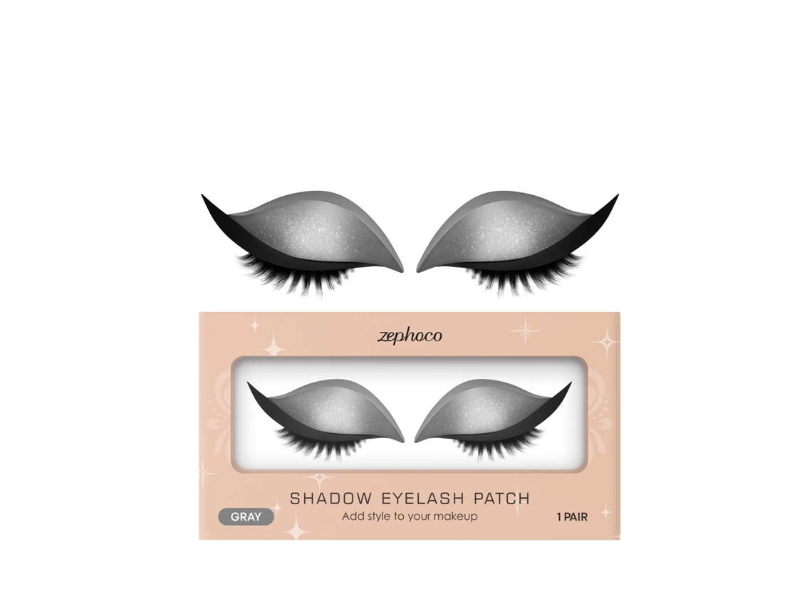 Pegatinas para pestañas con sombra de ojos gris