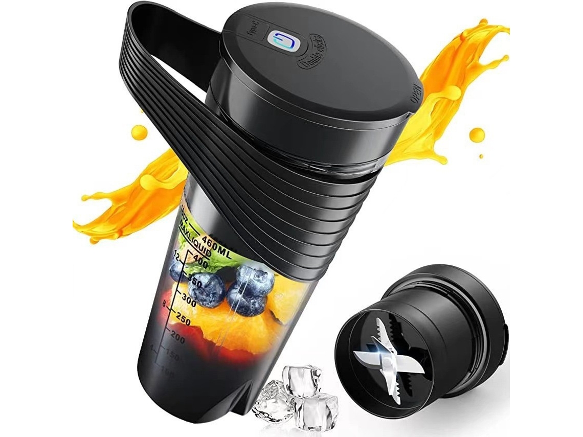 Exprimidor Eléctrico De Frutas, Licuadora Portátil Recargable Por Usb, 460 Ml (negro) Czhhmart