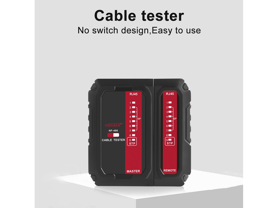 Noyafa Nf-466 Probador De Cables De Red Poe Comprobador De Continuidad Utp Stp Rj45 Rj11 Cat5 Cat6 Cat7