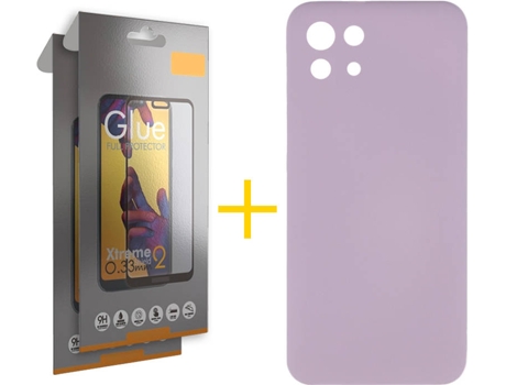Kit Funda + 2 Protectores de Pantalla Xiaomi Mi 11 5G SKYHE Liso Morado