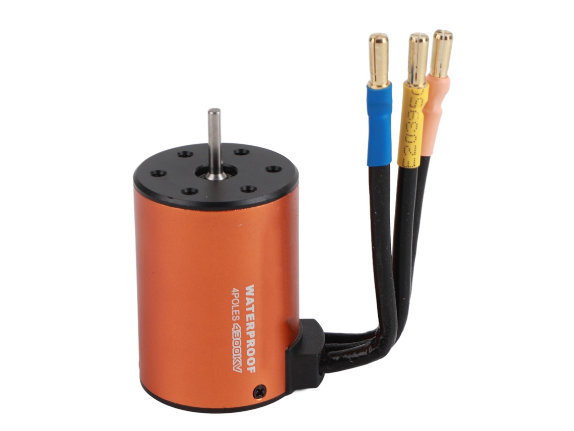 Ymsl Motor Brushless Sin Sensor 3650 4300kv 4 Polos 12 Slots Alta Torsión Para Coches Rc 1/10 Naranja Hxl