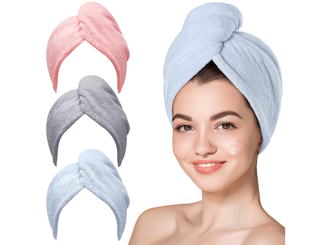 3 turbantes antifrizz de secado rápido para cabello mojado Tommy01