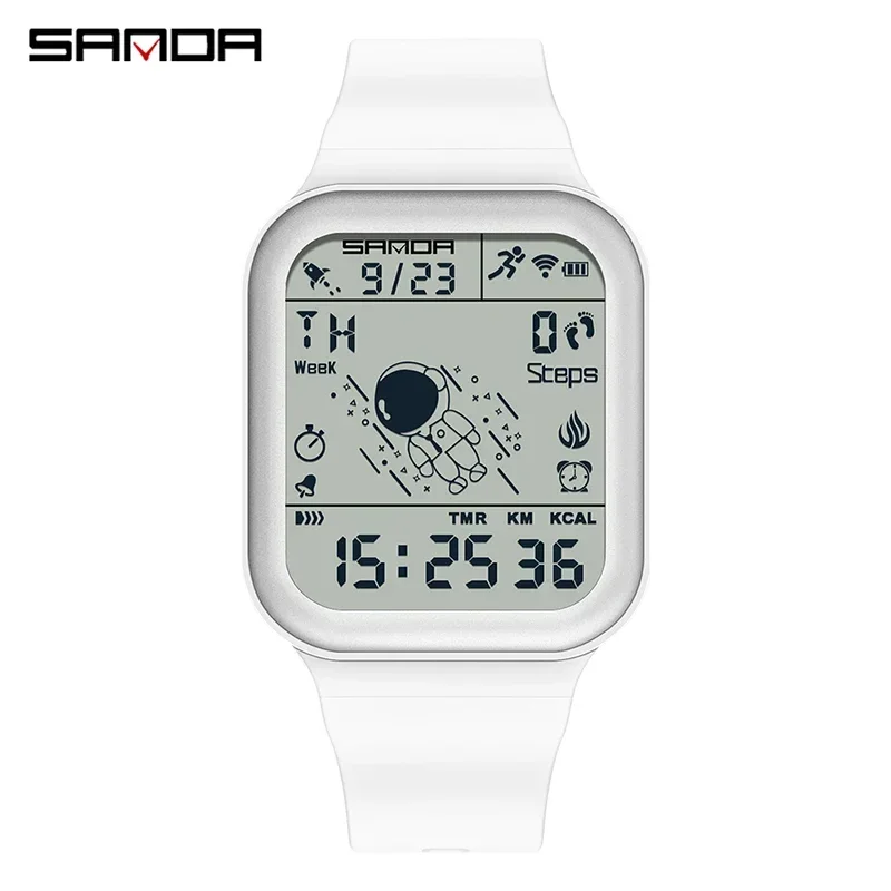 Reloj De Pulsera Digital Para Hombre De La Serie Astronauta (blanco), Con Contador De Pasos Y De Calorías.