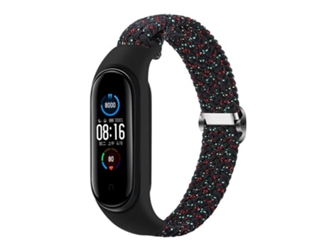 Correa de nailon lazo elástico ajustable elásticos trenzados para Xiaomi Mi Band 5/Band 6/Band 7 - luz de las estrellas negro