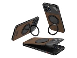 Soporte Carcasa Oscuro Para Iphone 14 Pro Max Metal Marrón