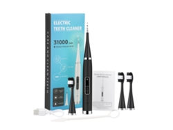 Cepillo De Dientes Eléctrico Sónico (negro + 3 Cabezales), Blanqueador, Eliminador De Placa, Cuidado Dental, Escáner De Sarro, Litotriptor.