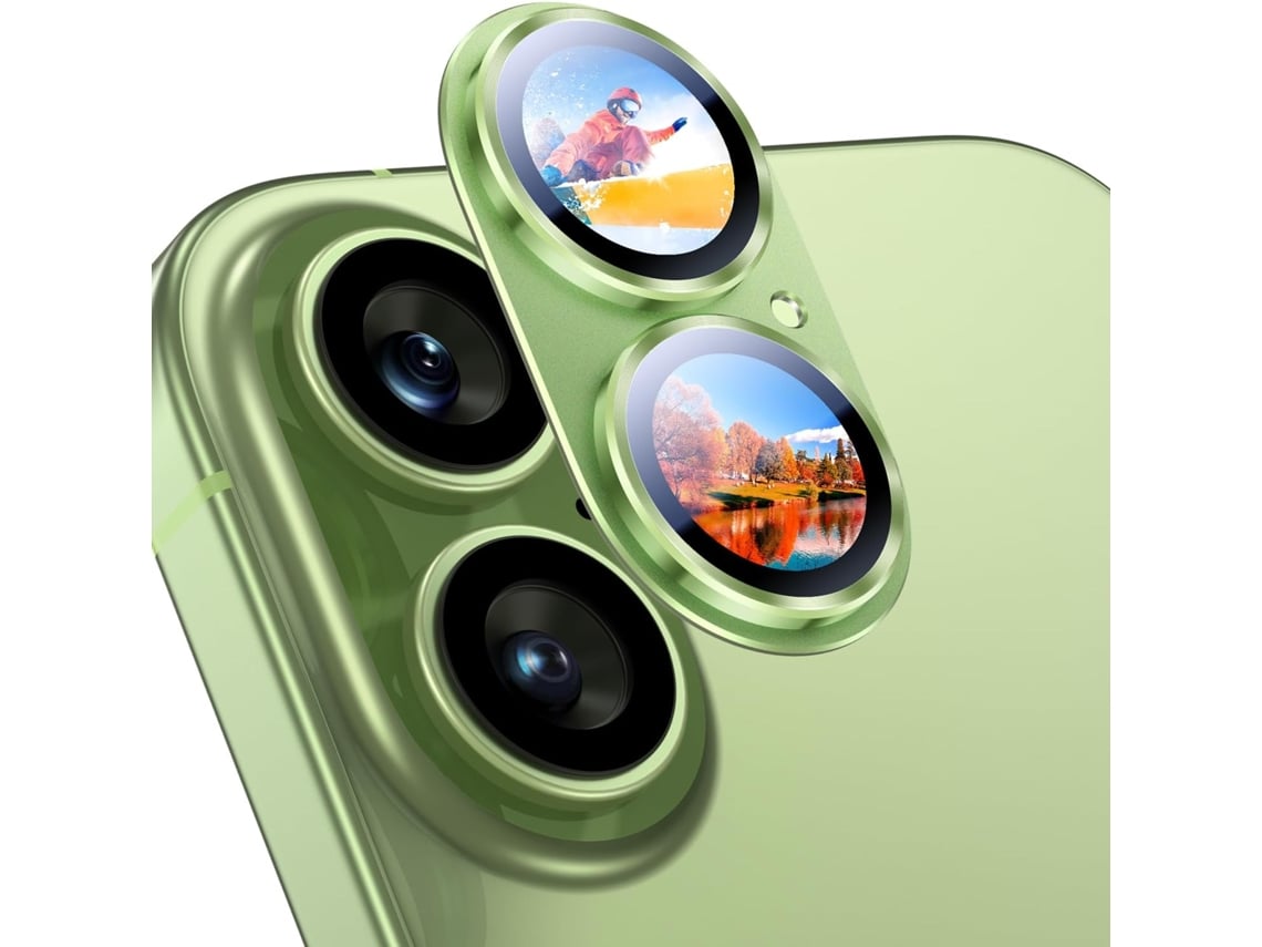 Protector de pantalla Yuysan para iPhone 17, cristal templado + aleación (verde salvia)