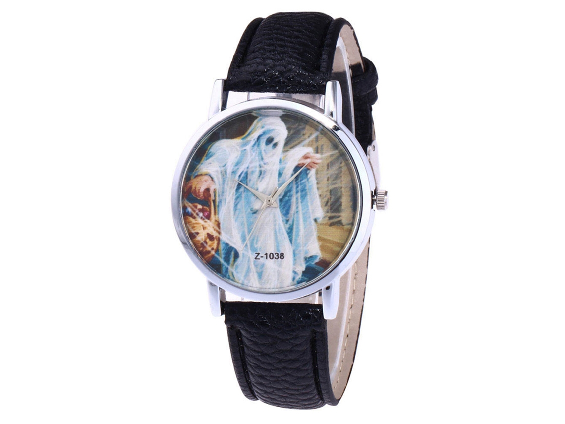 Reloj De Pulsera Zhoulianfa Fashion Para Mujer Con Correa De Cuero Sintético Negro.