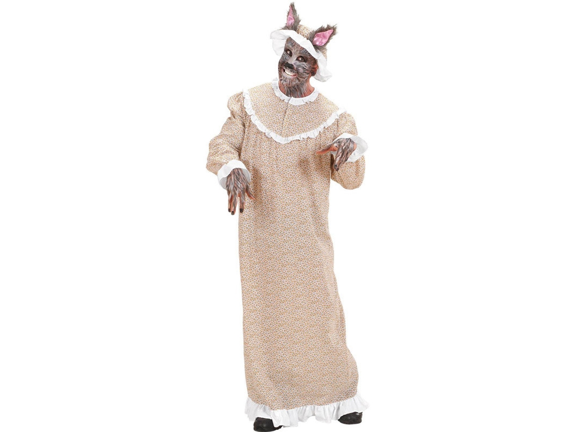 Disfraz de Hombre WIDMANN abuelita lobo con bata de caperucita roja (Tam.: XL)