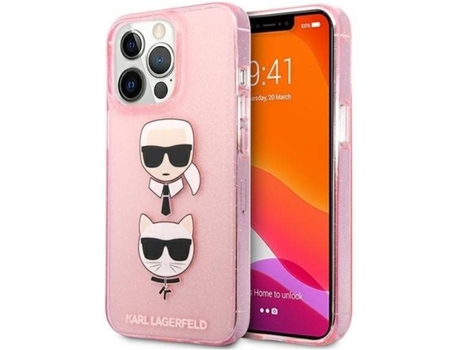 Carcasa Apple KARL LAGERFELD iPhone 13, 13 Pro Glitter 31 Rosa