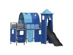 Maison Exclusive - Estructura De Litera Para Niños Negro Y Azul 74,5 X 190 Cm