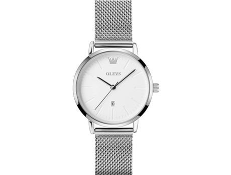 VEANXIN Reloj de Negocios Ultrafino para Mujer Fecha de Cuarzo japonés Resistente al Agua(plata)